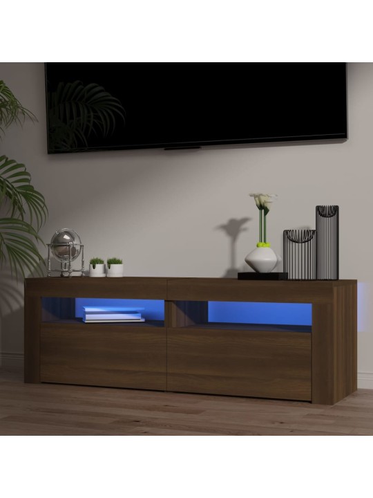 TV skříňka s LED osvětlením hnědý dub 120 x 35 x 40 cm