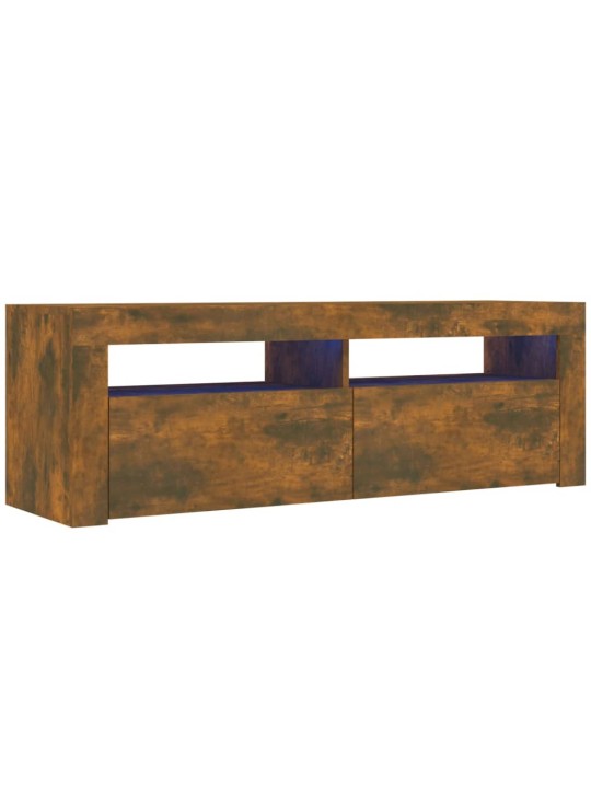 TV skříňka s LED osvětlením kouřový dub 120 x 35 x 40 cm