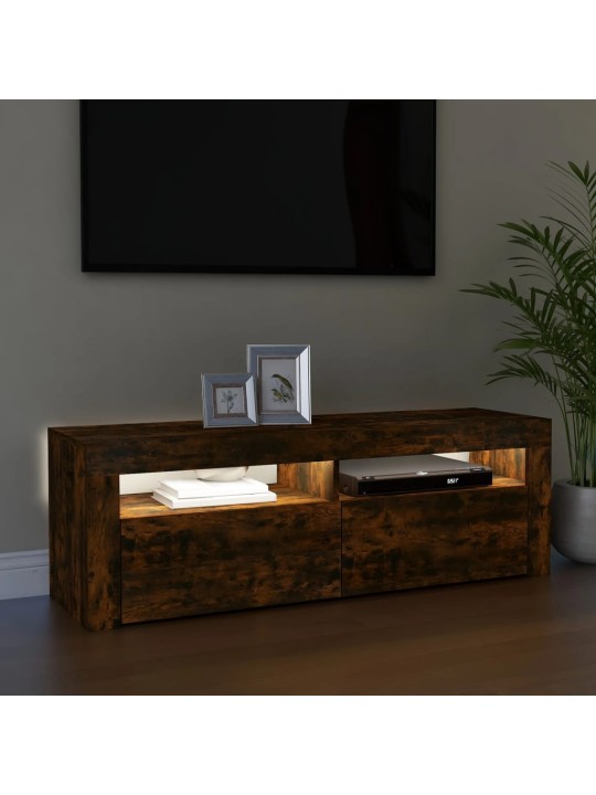 TV skříňka s LED osvětlením kouřový dub 120 x 35 x 40 cm