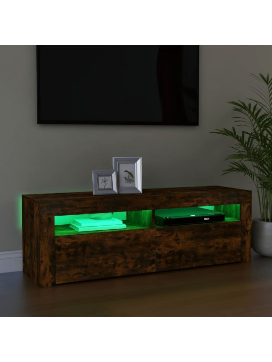 TV skříňka s LED osvětlením kouřový dub 120 x 35 x 40 cm