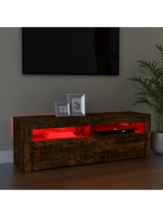 TV skříňka s LED osvětlením kouřový dub 120 x 35 x 40 cm