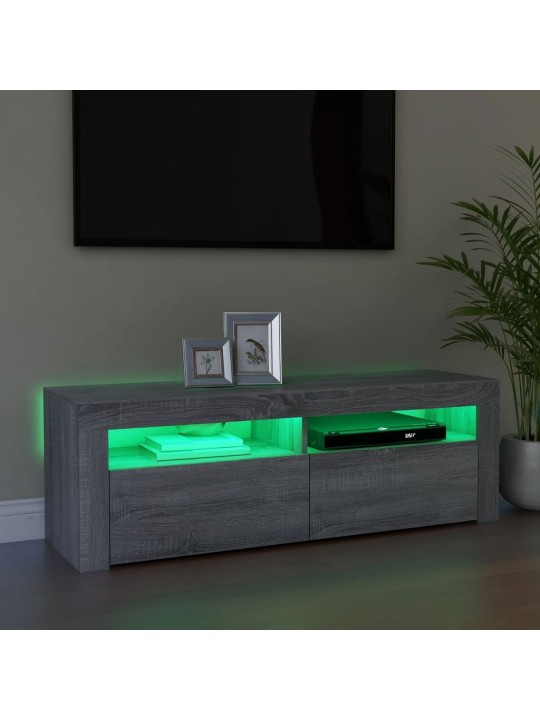 TV skříňka s LED osvětlením šedá sonoma 120 x 35 x 40 cm