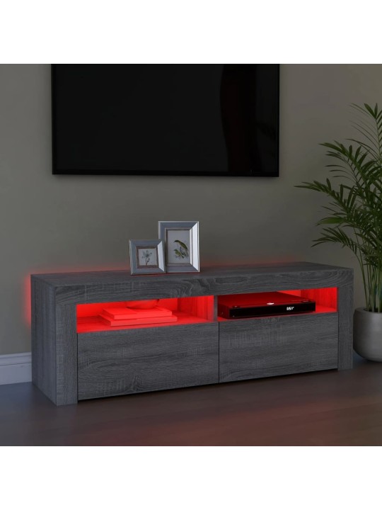 TV skříňka s LED osvětlením šedá sonoma 120 x 35 x 40 cm