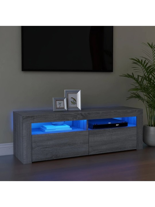 TV skříňka s LED osvětlením šedá sonoma 120 x 35 x 40 cm
