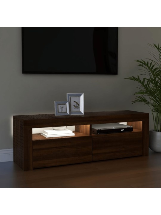 TV skříňka s LED osvětlením hnědý dub 120 x 35 x 40 cm