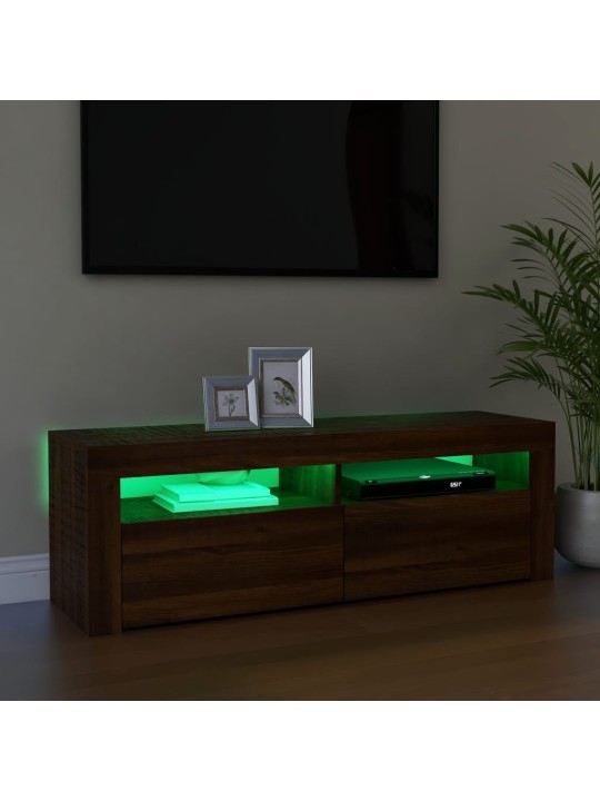 TV skříňka s LED osvětlením hnědý dub 120 x 35 x 40 cm