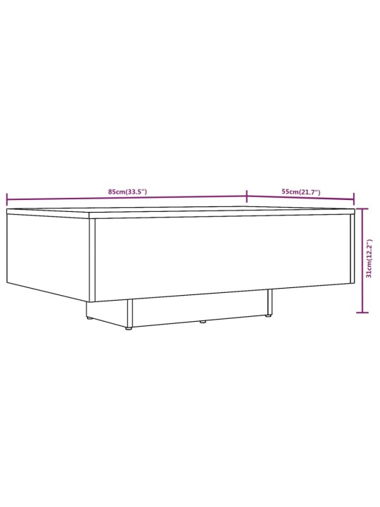 Konferenční stolek kouřový dub 85 x 55 x 31 cm kompozitní dřevo