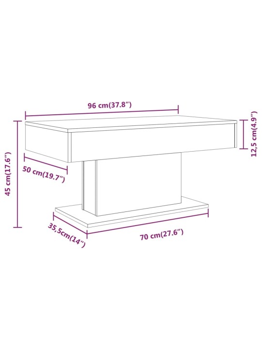 Konferenční stolek kouřový dub 96 x 50 x 45 cm kompozitní dřevo