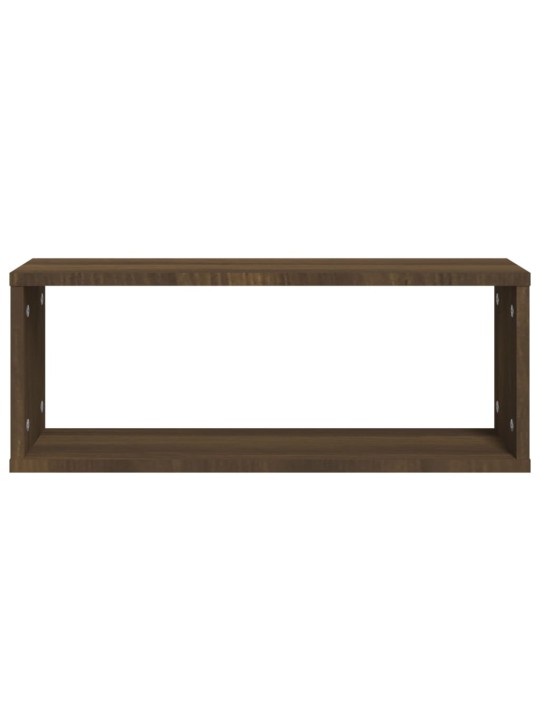 Nástěnné obdélníkové police 4 ks hnědý dub 60x15x23 cm kompozit