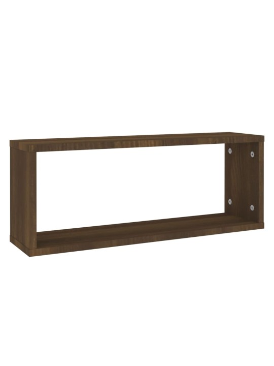 Nástěnné obdélníkové police 6 ks hnědý dub 60x15x23 cm kompozit