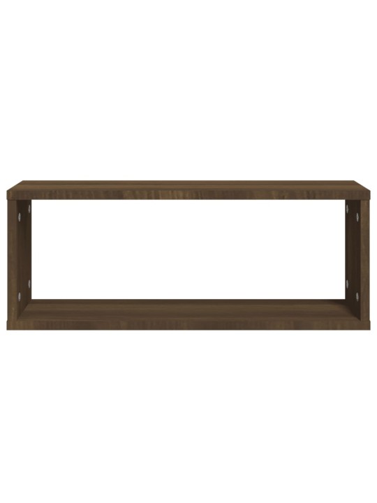 Nástěnné obdélníkové police 6 ks hnědý dub 60x15x23 cm kompozit