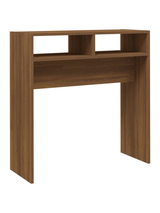 Konzolový stolek hnědý dub 78 x 30 x 80 cm kompozitní dřevo