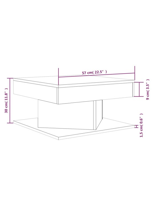 Konferenční stolek kouřový dub 57 x 57 x 30 cm kompozitní dřevo