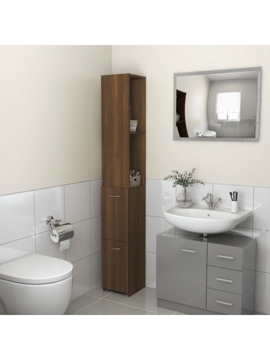 Koupelnová skříňka hnědý dub 25x26,5x170 cm kompozitní dřevo