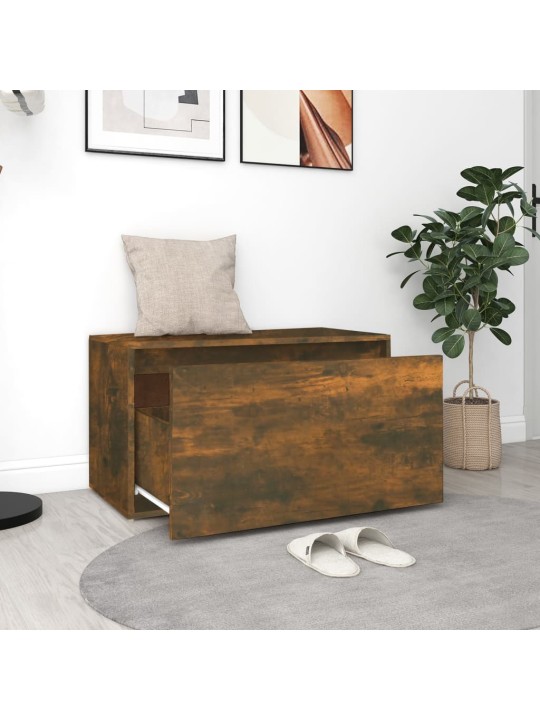 Lavice do předsíně 80 x 40 x 45 cm kouřový dub kompozitní dřevo