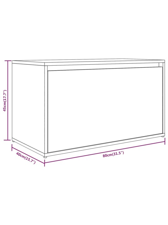 Lavice do předsíně 80 x 40 x 45 cm kouřový dub kompozitní dřevo