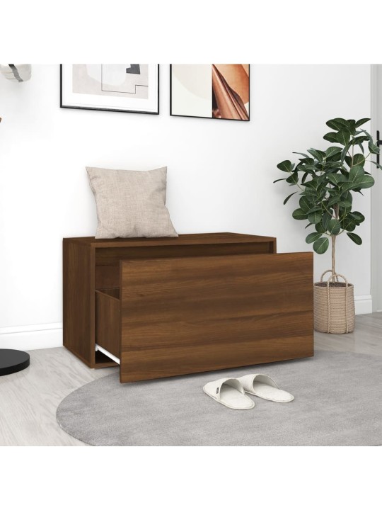 Lavice do předsíně 80 x 40 x 45 cm hnědý dub kompozitní dřevo