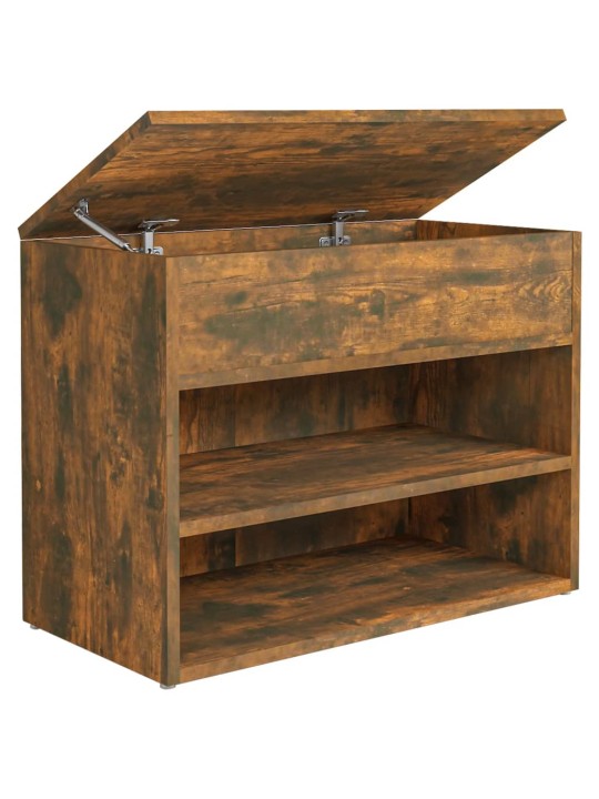 Lavice s botníkem kouřový dub 60 x 30 x 45 cm kompozitní dřevo