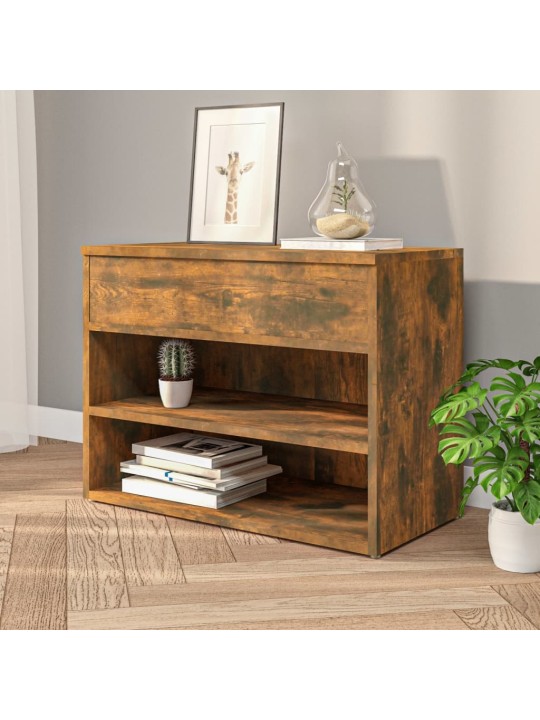 Lavice s botníkem kouřový dub 60 x 30 x 45 cm kompozitní dřevo