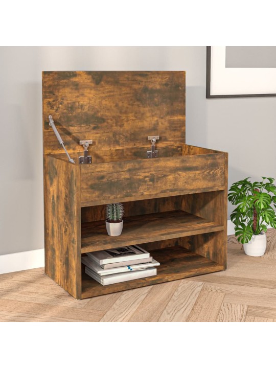 Lavice s botníkem kouřový dub 60 x 30 x 45 cm kompozitní dřevo