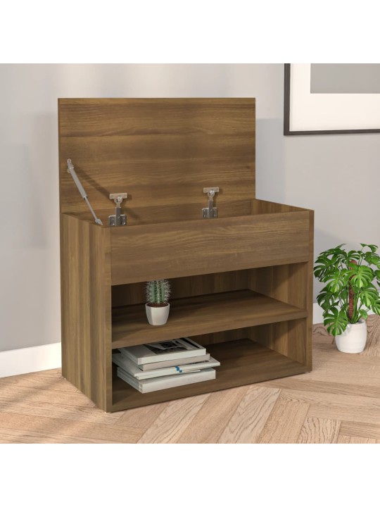 Lavice s botníkem hnědý dub 60 x 30 x 45 cm kompozitní dřevo