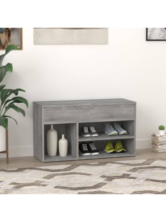 Lavice s botníkem šedá sonoma 80 x 30 x 45 cm kompozitní dřevo