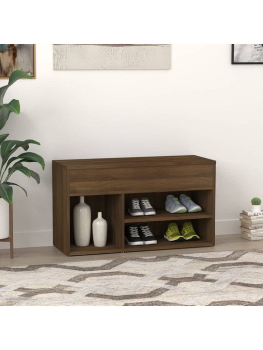 Lavice s botníkem hnědý dub 80 x 30 x 45 cm kompozitní dřevo