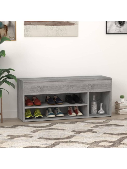 Lavice s botníkem šedá sonoma 105 x 30 x 45 cm kompozitní dřevo