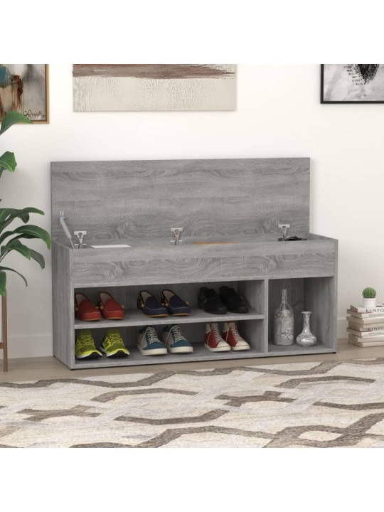 Lavice s botníkem šedá sonoma 105 x 30 x 45 cm kompozitní dřevo