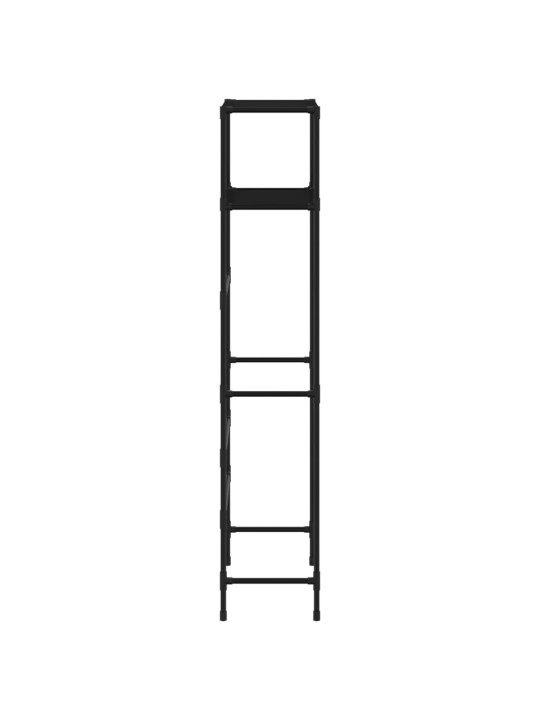 2patrový úložný regál nad toaletu černý 53,5x28x143 cm železo