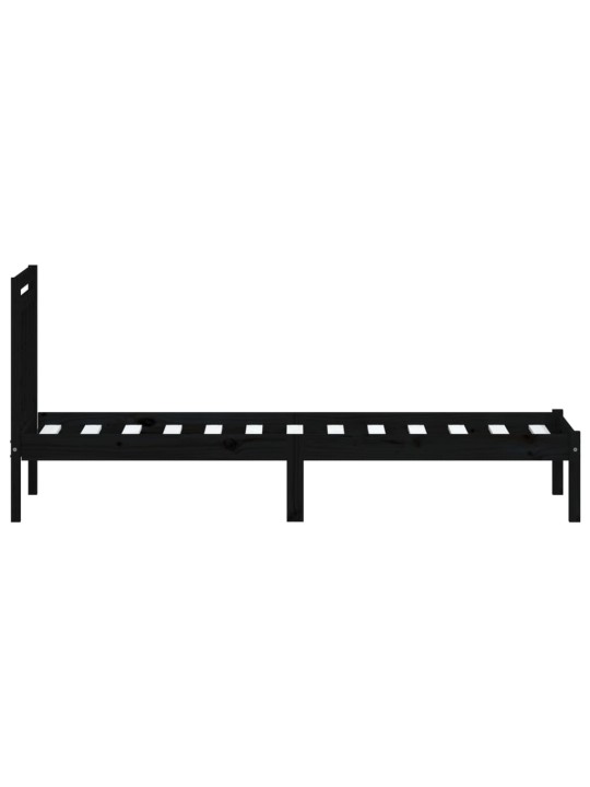 Rám postele černý 75 x 190 cm Small Single masivní dřevo