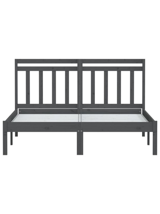 Rám postele šedý 150 x 200 cm King Size masivní dřevo