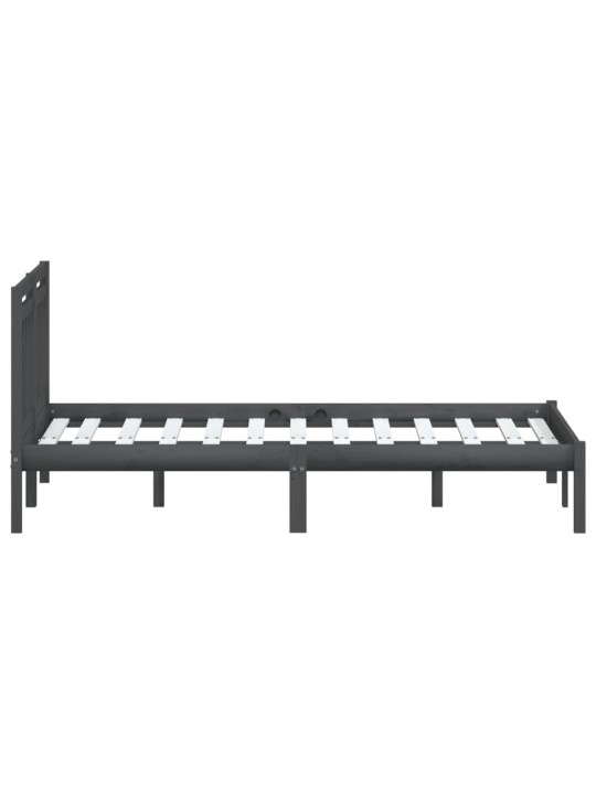 Rám postele šedý 150 x 200 cm King Size masivní dřevo