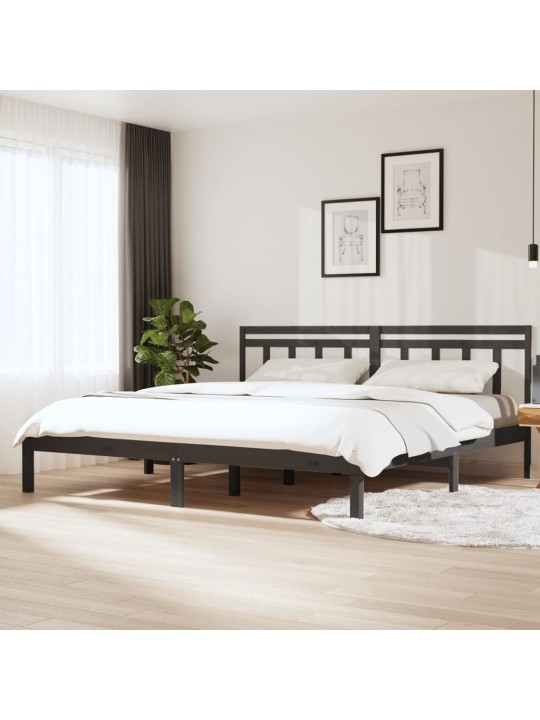 Rám postele šedý masivní borovice 200 x 200 cm