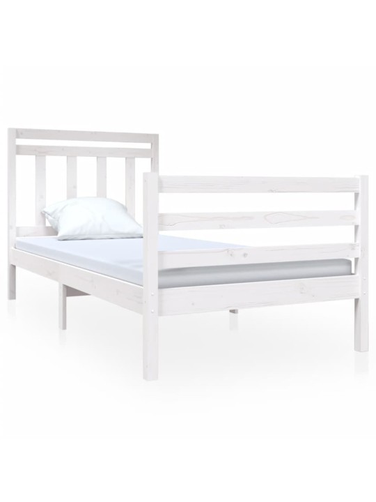 Rám postele bílý 90 x 190 cm Single masivní dřevo