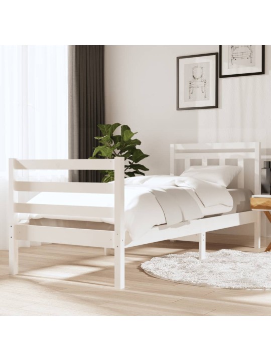 Rám postele bílý 90 x 190 cm Single masivní dřevo