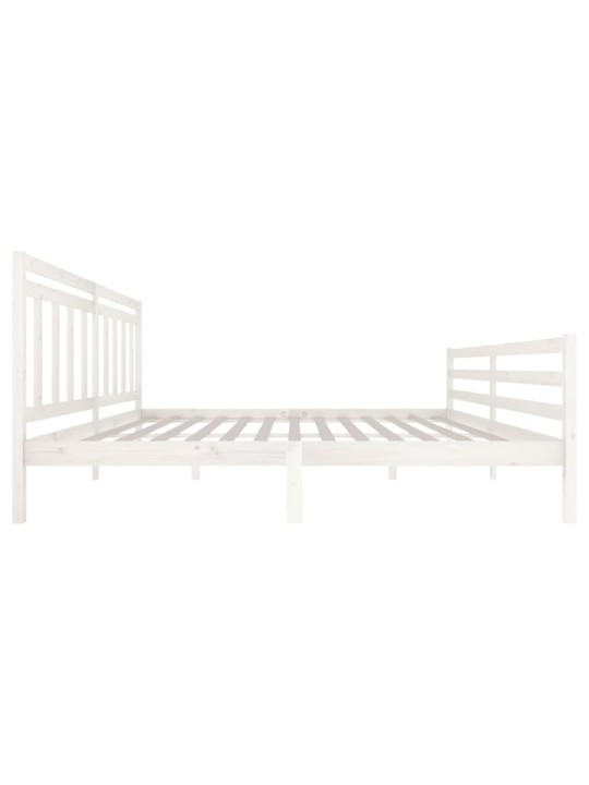Rám postele bílý masivní dřevo 200 x 200 cm