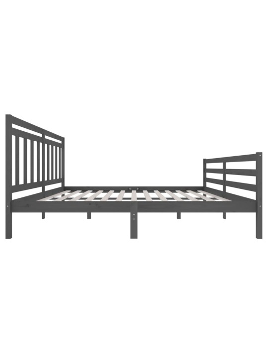 Rám postele šedý masivní dřevo 200 x 200 cm