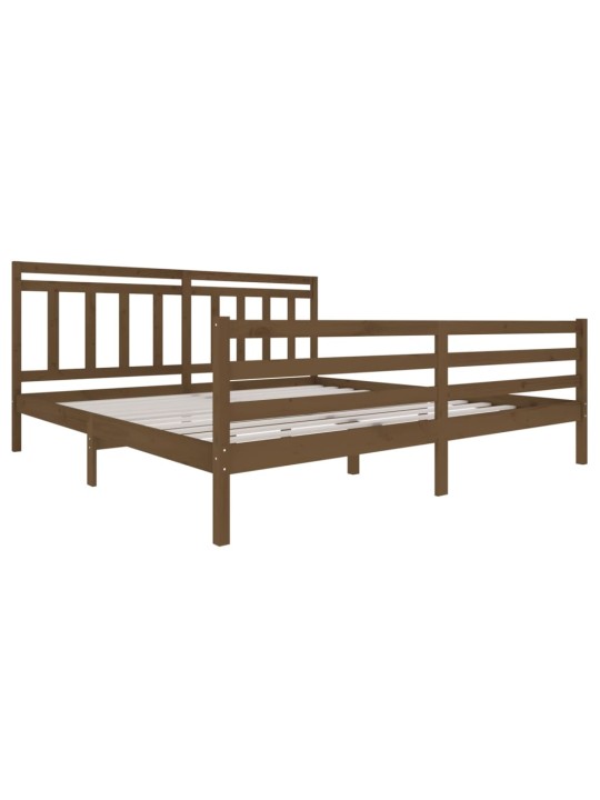 Rám postele medově hnědý masivní dřevo 200 x 200 cm