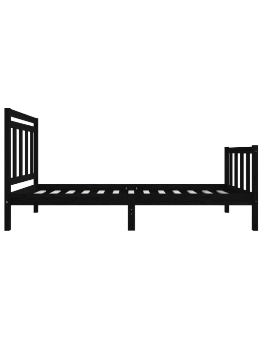 Rám postele černý 75 x 190 cm Small Single masivní dřevo