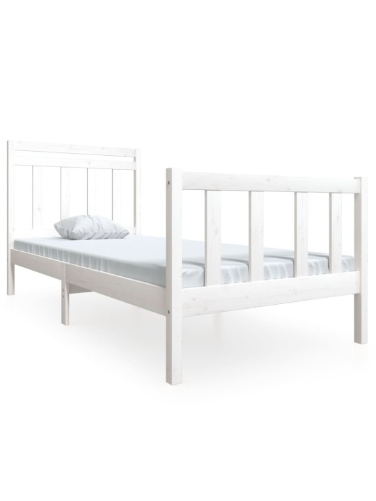 Rám postele bílý 90 x 190 cm Single masivní dřevo