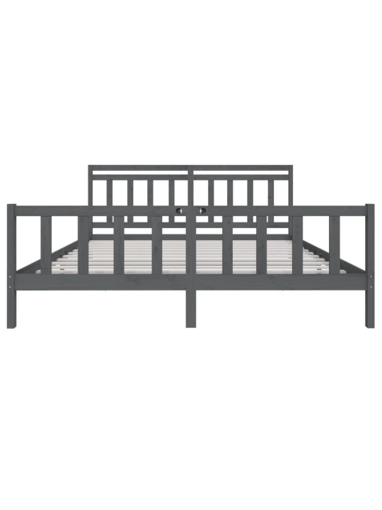 Rám postele šedý masivní dřevo 200 x 200 cm
