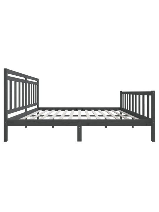 Rám postele šedý masivní dřevo 200 x 200 cm