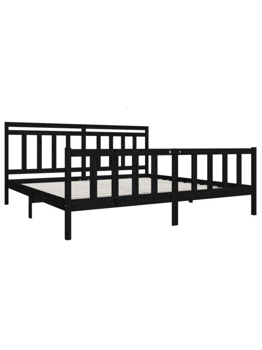 Rám postele černý masivní dřevo 200 x 200 cm