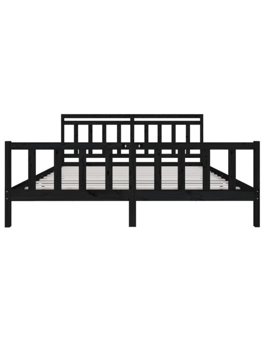 Rám postele černý masivní dřevo 200 x 200 cm