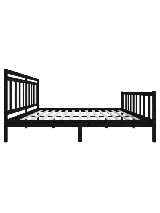 Rám postele černý masivní dřevo 200 x 200 cm