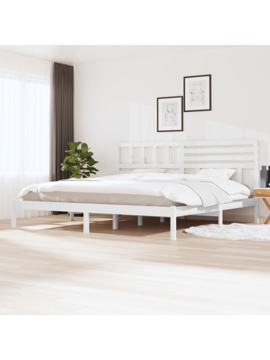 Rám postele bílý masivní borovice 200 x 200 cm