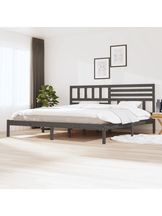 Rám postele šedý masivní borovice 200 x 200 cm