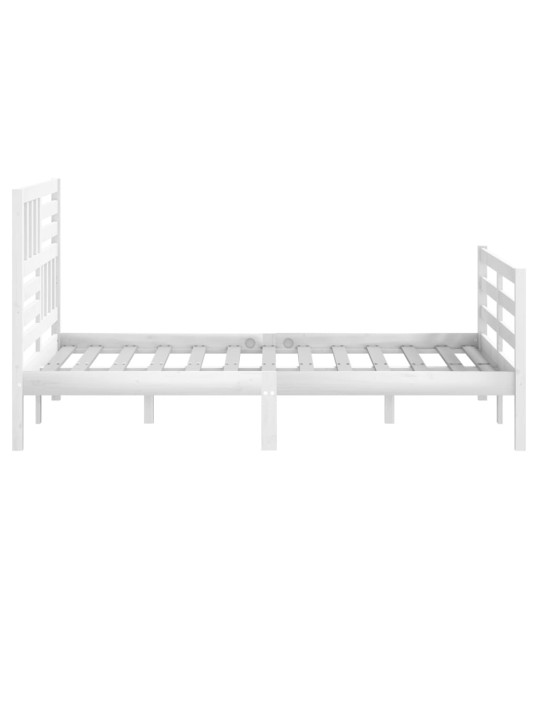 Rám postele bílý 150 x 200 cm King Size masivní dřevo