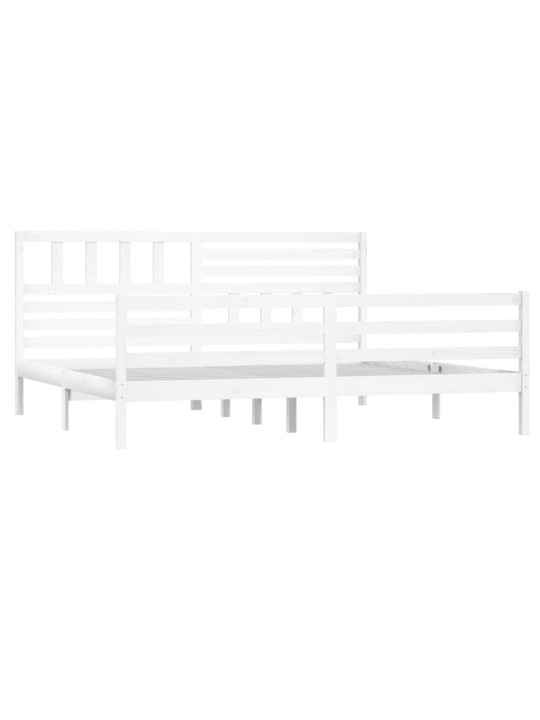 Rám postele bílý 180 x 200 cm Super King masivní dřevo